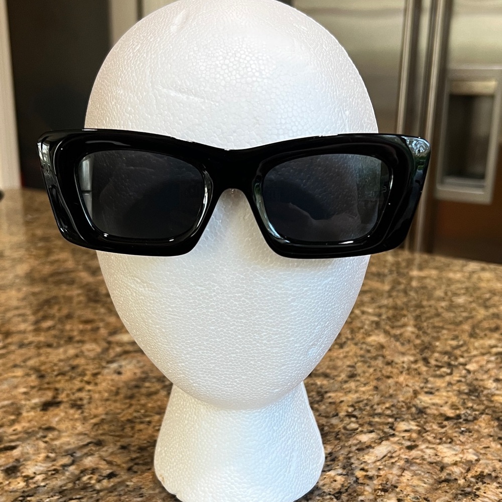 Prada cat eye style Black Rectangular Sunglasses … - image 1